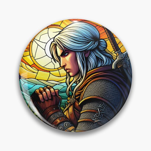Item preview, stained glass Ciri warrior designed and sold by DuskTillDown.