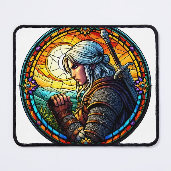 Item preview, stained glass Ciri warrior designed and sold by DuskTillDown.