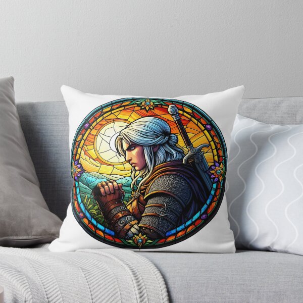 Item preview, stained glass Ciri warrior designed and sold by DuskTillDown.