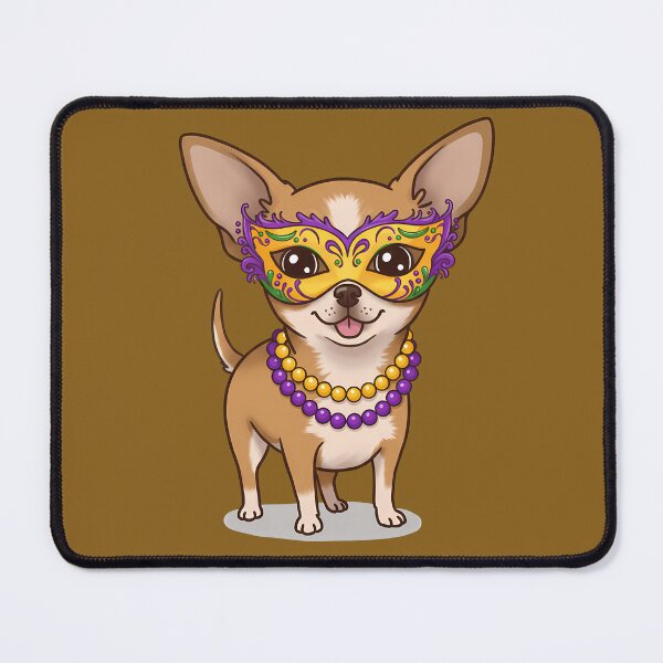 Item preview, Cute Chihuahua in Mardi Gras Mask and Beads designed and sold by andasanc14.