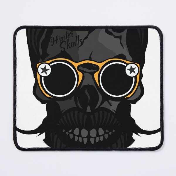 Item preview, skull head hipster round sunglasses beard mustache designed and sold by Achille3777.