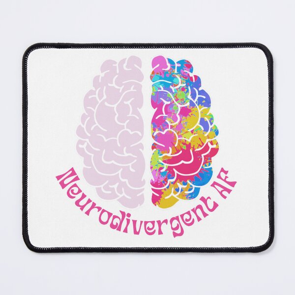 Item preview, Neurodivergent AF Brain (Pink & Multicolour) designed and sold by MAGGDDigital.
