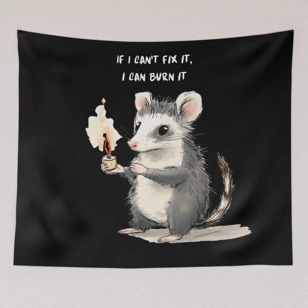 Item preview, Motivational Arson Opossum | Wild, Silly Animal Shirts and Stickers designed and sold by Envision Designs.