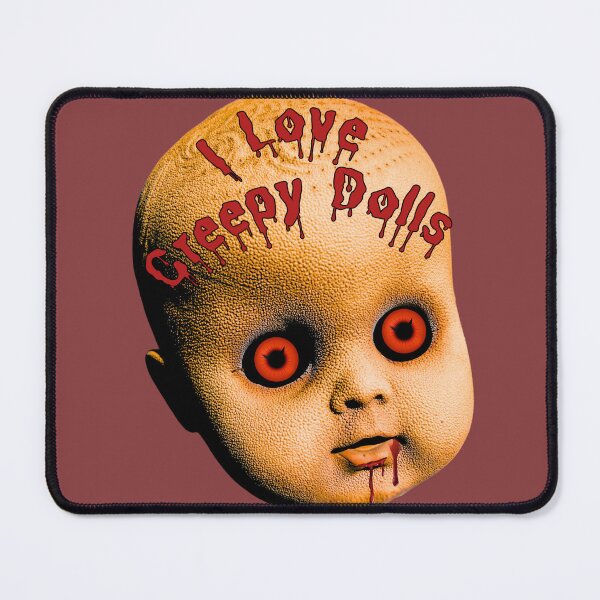 Item preview, I Love Creepy Dolls - Doll Head Bloody Writing designed and sold by MAGGDDigital.