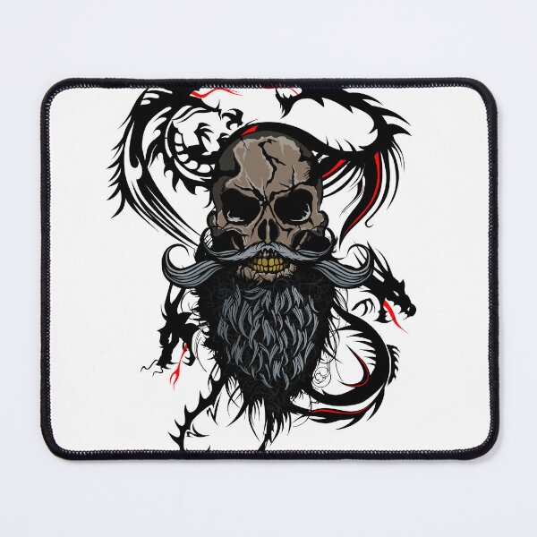 Item preview, skull dragon hipster skull tribal bearded mustache crane designed and sold by Achille3777.