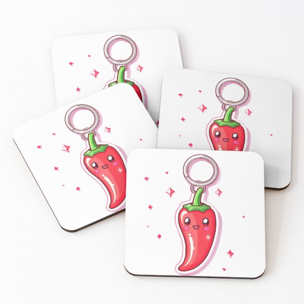 Item preview, Kawaii Chili Pepper Keychain | Adorable Vegetable Shirts and Stickers designed and sold by Envision Designs.