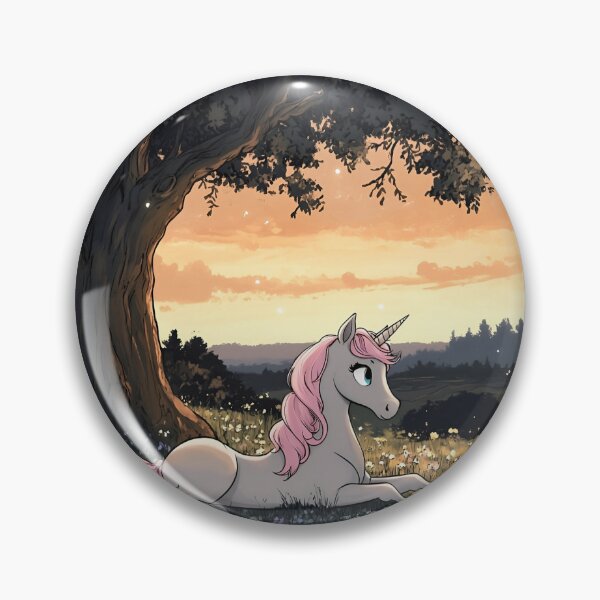 Item preview, Magical Pink Unicorn Fantasy Meadow Sunset Art designed and sold by Monascreativeempire.