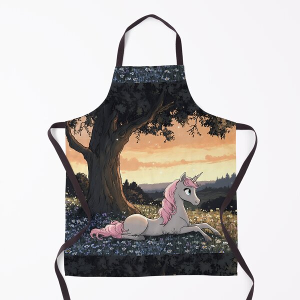 Item preview, Magical Pink Unicorn Fantasy Meadow Sunset Art designed and sold by Monascreativeempire.