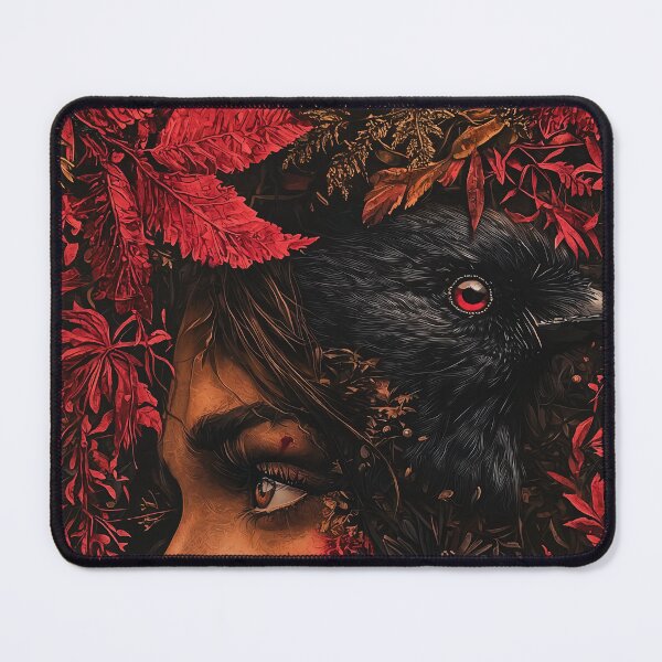 Item preview, Abstract futuristic woman and crow art design designed and sold by Senpaiwaves.