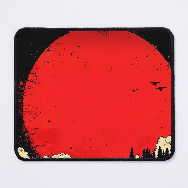 Item preview, Abstract futuristic mountain and red sun art design designed and sold by Senpaiwaves.
