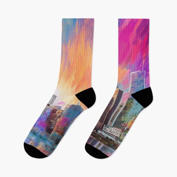 Artikelvorschau, Chicago Graffiti Skyline – Farbenfrohe Urban Art entworfen und verkauft von Phat Dog Designs .