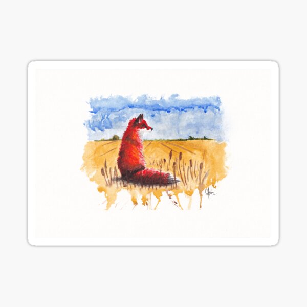 Item preview, Solitary Fox Watercolor | Expression of Loneliness Art Print designed and sold by Fox & Thorn Art.