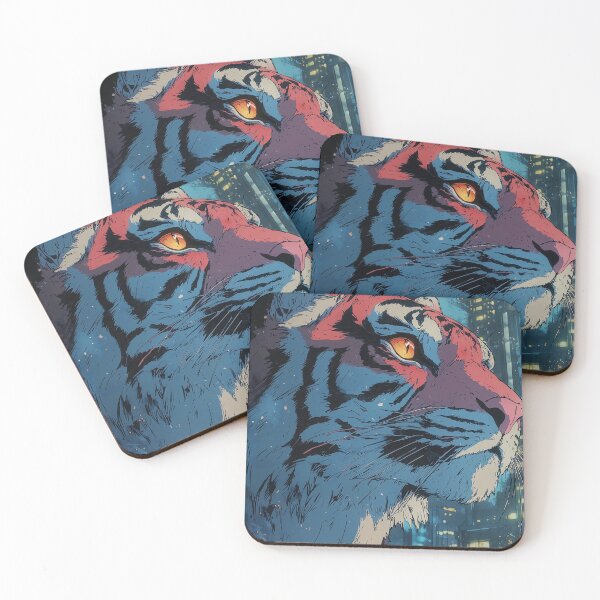 Item preview, Abstract futuristic tiger art design designed and sold by Senpaiwaves.