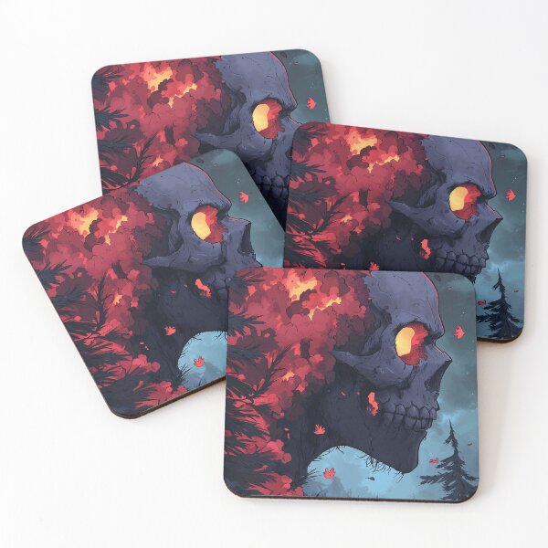 Item preview, Abstract futuristic burning skull art design designed and sold by Senpaiwaves.