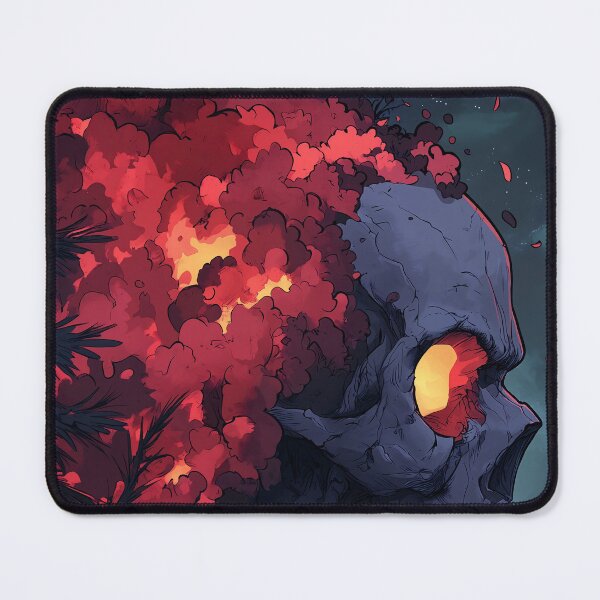 Item preview, Abstract futuristic burning skull art design designed and sold by Senpaiwaves.