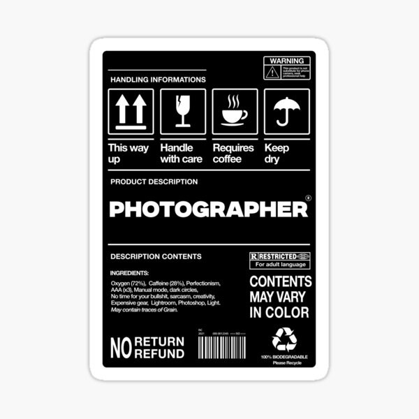 Item preview, Photographer Product Label designed and sold by Sukistic.