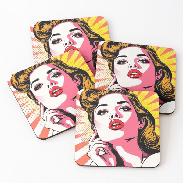 Item preview, Un retrato en estilo pop art de una mujer atractiva. designed and sold by Ink And Inspire.
