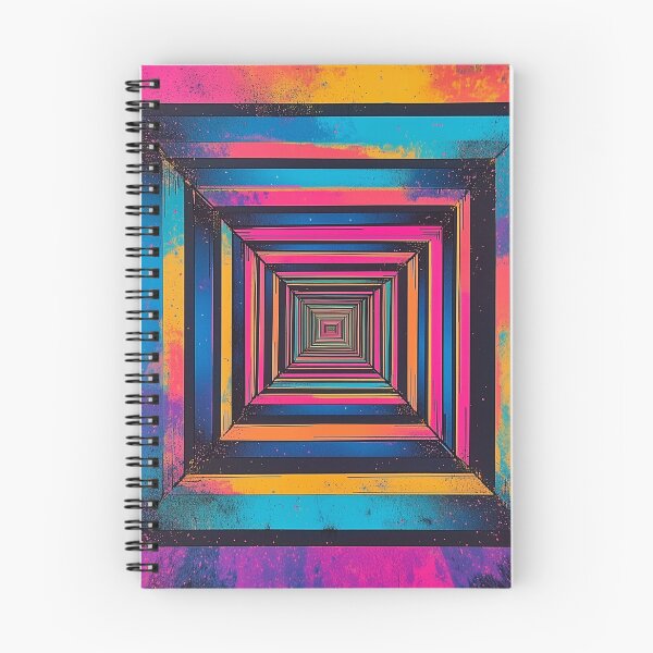 Aperçu de l'œuvre Fenêtre infinie V1 | Illusion d'optique au néon avec effet Droste Pop Art vibrant créée et vendue par RoseoftheWild.