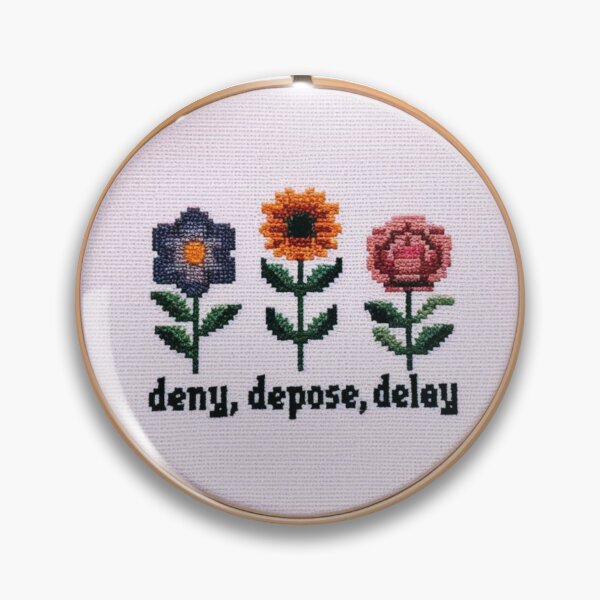 Item preview, Deny, Depose, Delay Cross Stitch designed and sold by BBNRGY.
