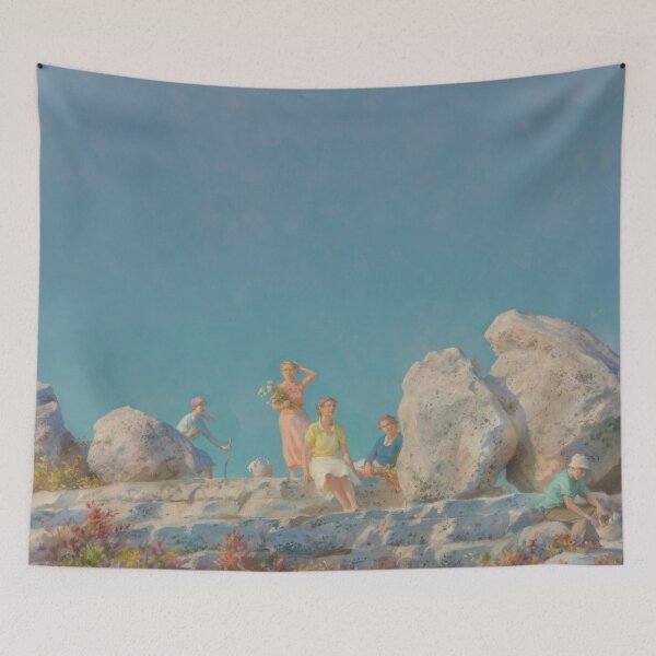 Item preview,  Picnic by the Balanced Boulders - Charles Courtney Curran. Oil on canvas laid on Masonite designed and sold by The Nouveau Chateau.