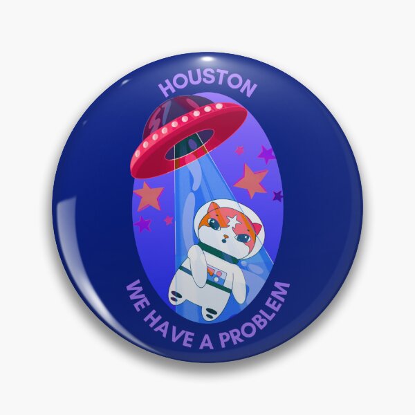 Item preview, Kitten UFO Alien Abduction Astronomy Astronaut Houston Quote designed and sold by CuteAstronomy.