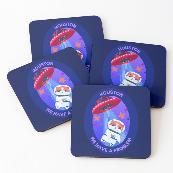 Item preview, Kitten UFO Alien Abduction Astronomy Astronaut Houston Quote designed and sold by CuteAstronomy.