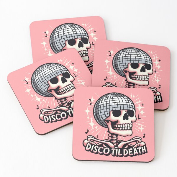 Item preview, Disco Til Death Pink Skeleton Girly Funky Music Mirrorball designed and sold by LethallyBlonde.
