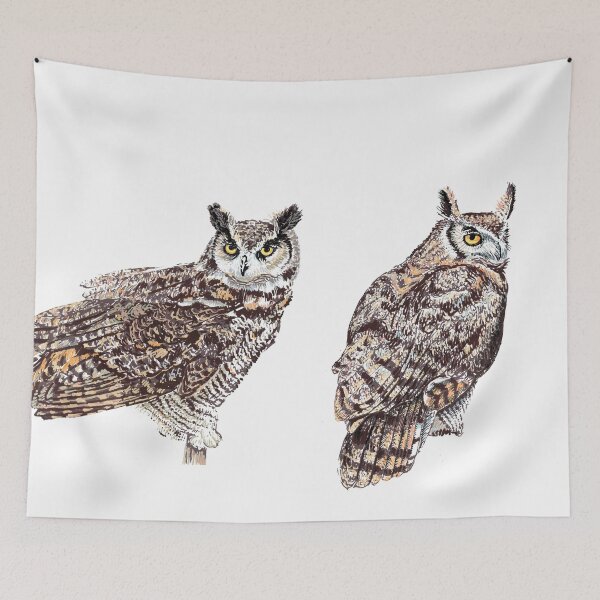 Item preview, Great Horned Owls designed and sold by Thomas-Duane.
