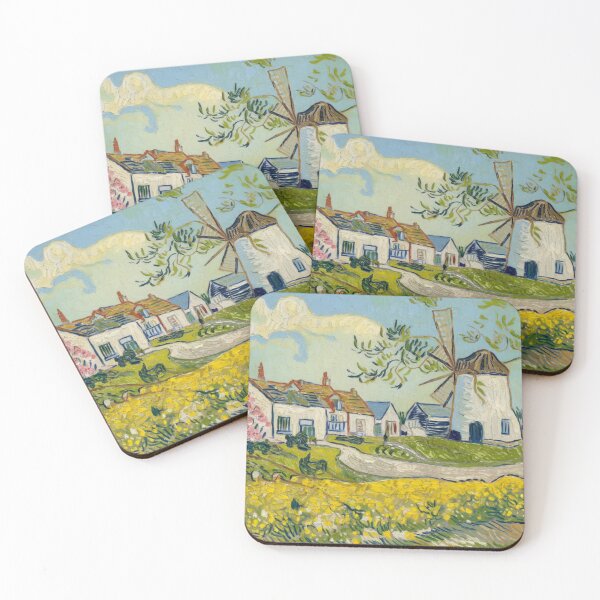 Item preview, French Spring Village Scene with Windmill and Blossoming Trees – Van Gogh Inspired designed and sold by CARRAANN.