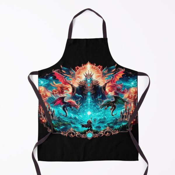 Item preview, Powerful Magician Summoning Dragons in a Mystical Landscape with Glowing Magic Circle designed and sold by KreaDesignOne.