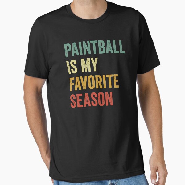 Vista previa del artículo con la obra «El paintball es mi estación favorita Amante del paintball», diseñado y vendido por RareBunny.