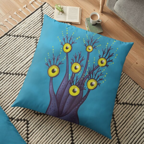 Tree Monster With Seven Eyes | Digital Art Floor Pillow