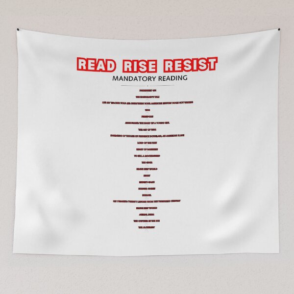 Item preview, READ RISE RESIST MANDATORY READING challenged & banned books designed and sold by LivingRoomZoo.