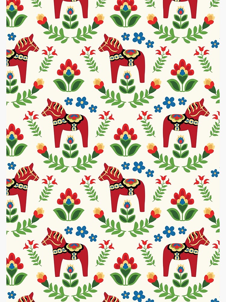 Thumbnail 3 of 3, Journal, Swedish Dala Horses Red designed and sold by bpixton.