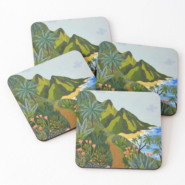 Item preview, Hawaii Tropical Beach Trail Colorful Portrait designed and sold by Magnolia Valley Art.