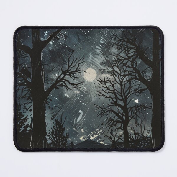 Item preview, scene of a forest in a full moon night oil painting designed and sold by optimusprime39.