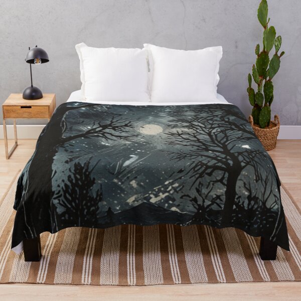 Item preview, scene of a forest in a full moon night oil painting designed and sold by optimusprime39.