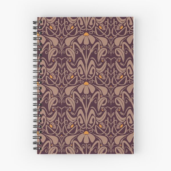 Item preview, Art Nouveau Echinacea Pattern Raspberry Mocha Mousse  designed and sold by InkyOdyssey.