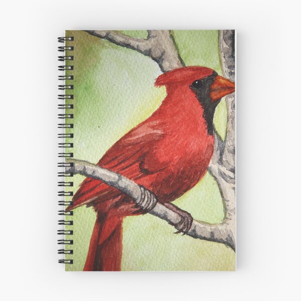 Item preview, Red cardinal watercolor painting by Bazil Zerinsky. designed and sold by RedFinchDesigns.