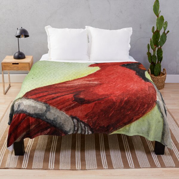 Item preview, Red cardinal watercolor painting by Bazil Zerinsky. designed and sold by RedFinchDesigns.