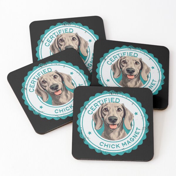 Item preview, Dachshund - Crema - 'Certificado Chick Magnet' designed and sold by wotsthis.