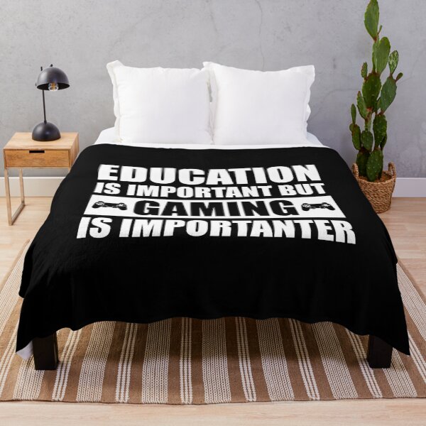 Item preview, Education Is Important But Gaming Is Importanter designed and sold by Cat Lady Designs.