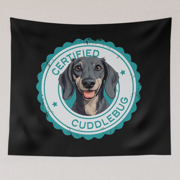 Item preview, Copy of Dachshund -  Blue and Cream - 'Certified Cudddlebug' designed and sold by wotsthis.
