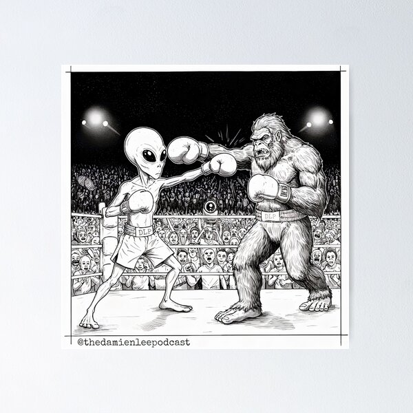 Item preview, Alien v. Sasquatch - DLP designed and sold by The Damien Lee Podcast.