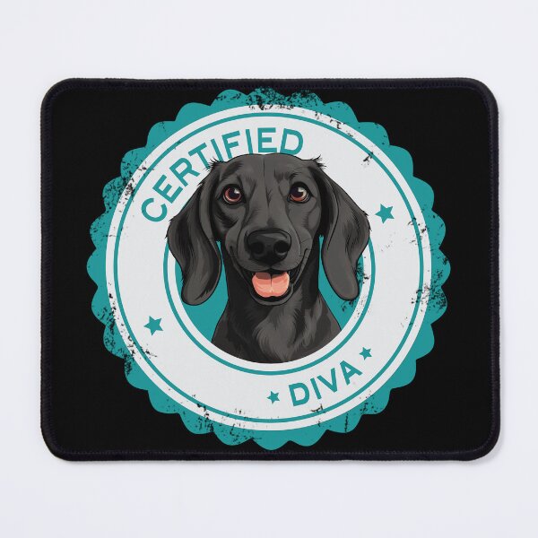 Item preview, Dachshund -  Black - 'Certified Diva' designed and sold by wotsthis.