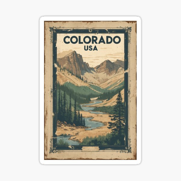 Item preview, Colorado Vintage Travel Retro Postcard Design designed and sold by TravelPostcardGems.