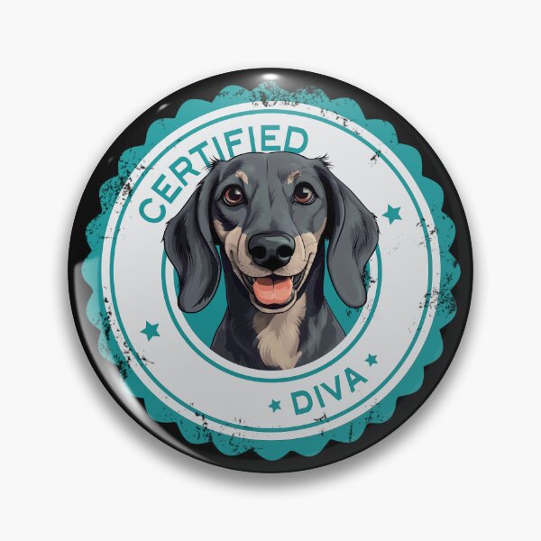 Item preview, Dachshund -  Blue and Cream - 'Certified Diva' designed and sold by wotsthis.