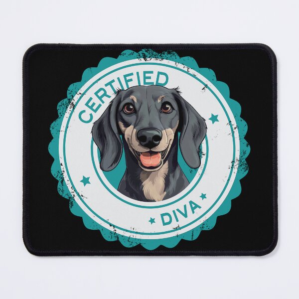 Item preview, Dachshund -  Blue and Cream - 'Certified Diva' designed and sold by wotsthis.