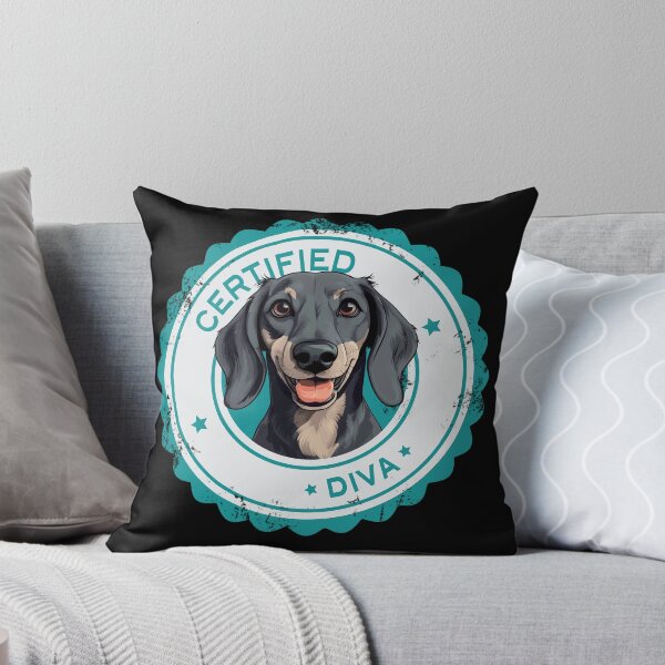 Item preview, Dachshund -  Blue and Cream - 'Certified Diva' designed and sold by wotsthis.
