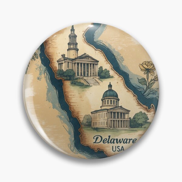 Item preview, Delaware USA State Silhouette Vintage Travel Retro Postcard Design designed and sold by TravelPostcardGems.
